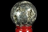 Polished Pyrite Sphere - Peru #97998-1